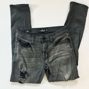 Hollister Men’s 30x32 Skinny Jeans Epic Flex Stretch Denim Distressed Black